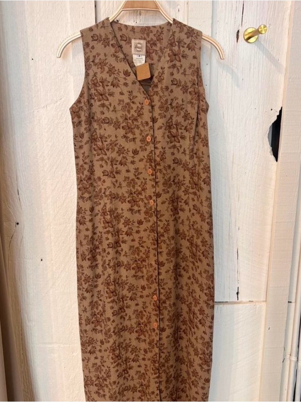 Bass Sleeveless Midi Dress in Brown Floral